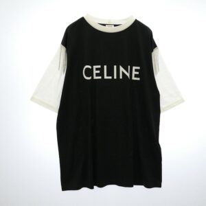 セリーヌ 22AW 2X29C671Q Fringe Oversized Logo Print T-Shirt フリンジ ビジュー オーバーサイズ ロゴ プリント Tシャツ 買取実績 画像