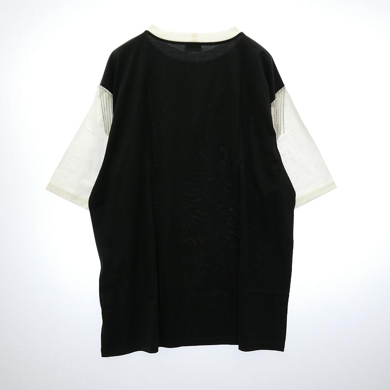 セリーヌ 22AW 2X29C671Q Fringe Oversized Logo Print T-Shirt フリンジ ビジュー オーバーサイズ ロゴ プリント Tシャツ 買取実績 画像