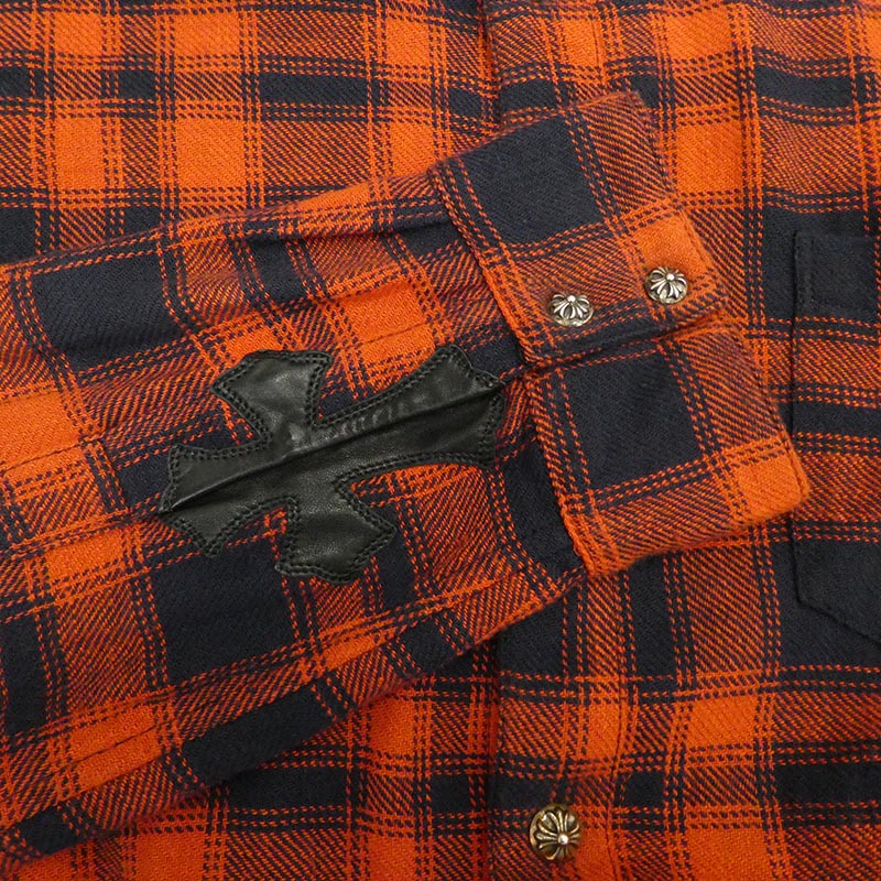 クロムハーツ（原本無） Loose Ends Cross Leather Patch Check Shirt ルーズエンド クロスレザーパッチ 長袖 チェックシャツ 買取実績 画像