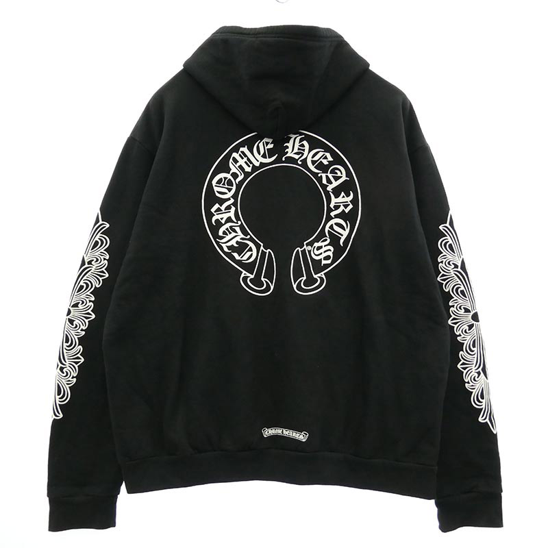 クロムハーツ（原本無） SWTSHRT HD ZIP 袖フローラル バック ホースシュー プリント ジップ パーカー 買取実績 画像