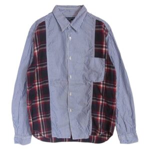 コムデギャルソンオム 11AW HH-B034 AD2011 異素材切替 チェック ストライプ 長袖 シャツ 買取実績