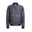 Jacquard Denim Bomber 
Jacket with Floral Paisley Motif 画像