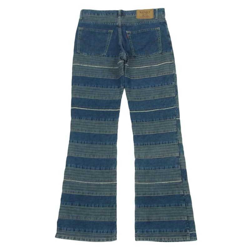 ヒステリックグラマー 21SS 02212AP01 KINKY ドッキング ウミヘビ ツギハギ スクラッチ フレア デニム パンツ 買取実績 画像