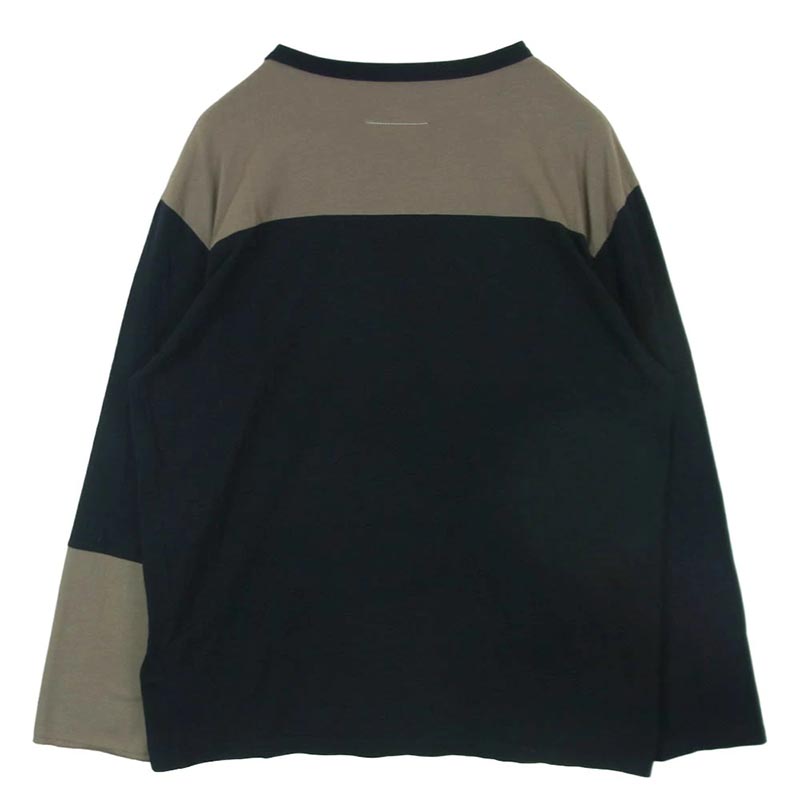 メゾンマルジェラ 25SS SH0NH0010 MM6 エムエムシックス バイカラー ロゴ プリント 長袖 カットソー 買取実績 画像