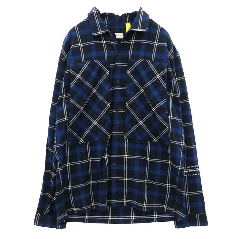モンクレール 18AW D209U5200101 GENIUS ジーニアス × FRAGMENT フラグメント HIROSHI FUJIWARA CAMICIA 長袖 バックロゴ フランネル シャツ 買取実績