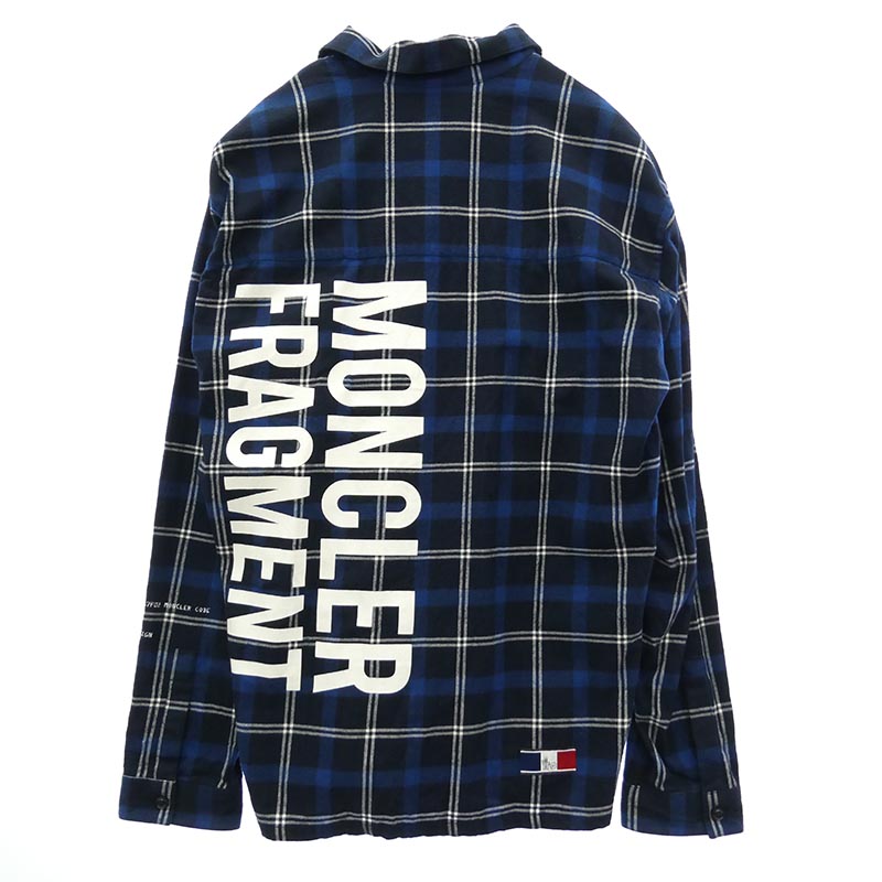 モンクレール 18AW D209U5200101 GENIUS ジーニアス × FRAGMENT フラグメント HIROSHI FUJIWARA CAMICIA 長袖 バックロゴ フランネル シャツ 買取実績 画像