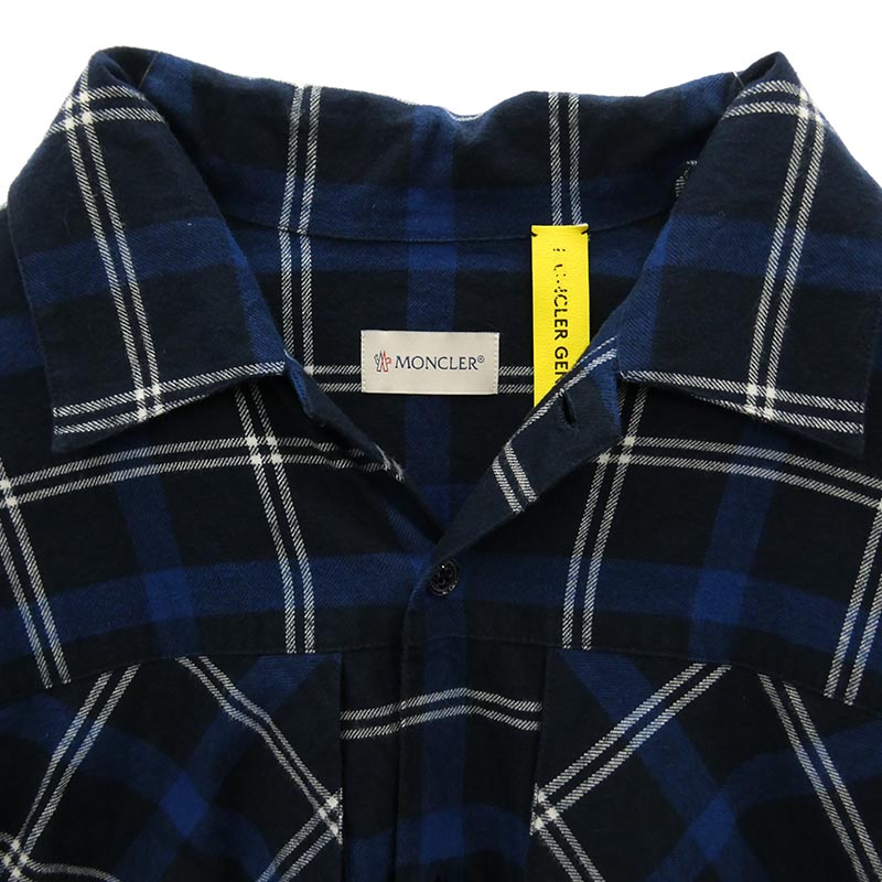 モンクレール 18AW D209U5200101 GENIUS ジーニアス × FRAGMENT フラグメント HIROSHI FUJIWARA CAMICIA 長袖 バックロゴ フランネル シャツ 買取実績 画像