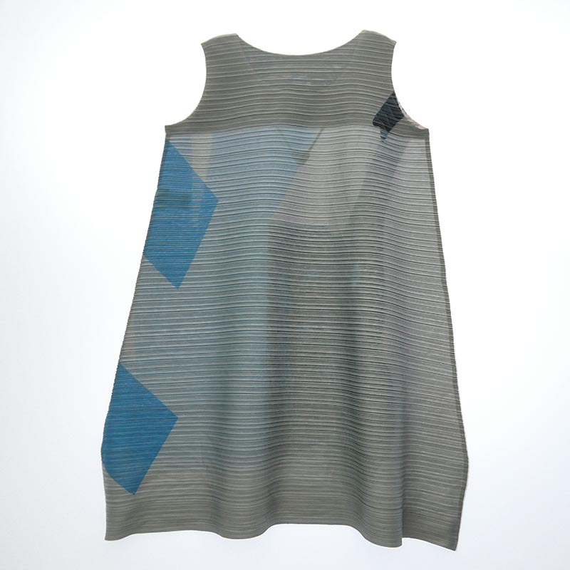 プリーツプリーズ イッセイミヤケ 14AW PP43-JH871 永井一正 KAZUMASA NAGAI DRESS プリーツ加工 転写 ノースリーブ ワンピース 買取実績 画像