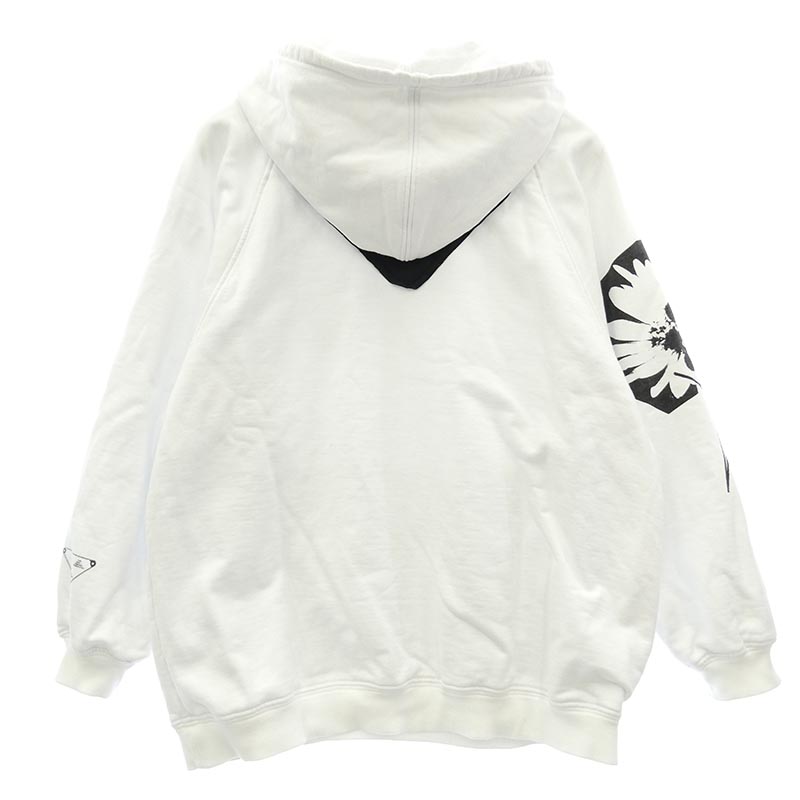 プラダ 21SS 134629 S211 1YUA RAF SIMONS ラフシモンズ期 メタルプレートロゴ グラフィックプリント オーバーサイズ プルオーバーパーカー 買取実績 画像