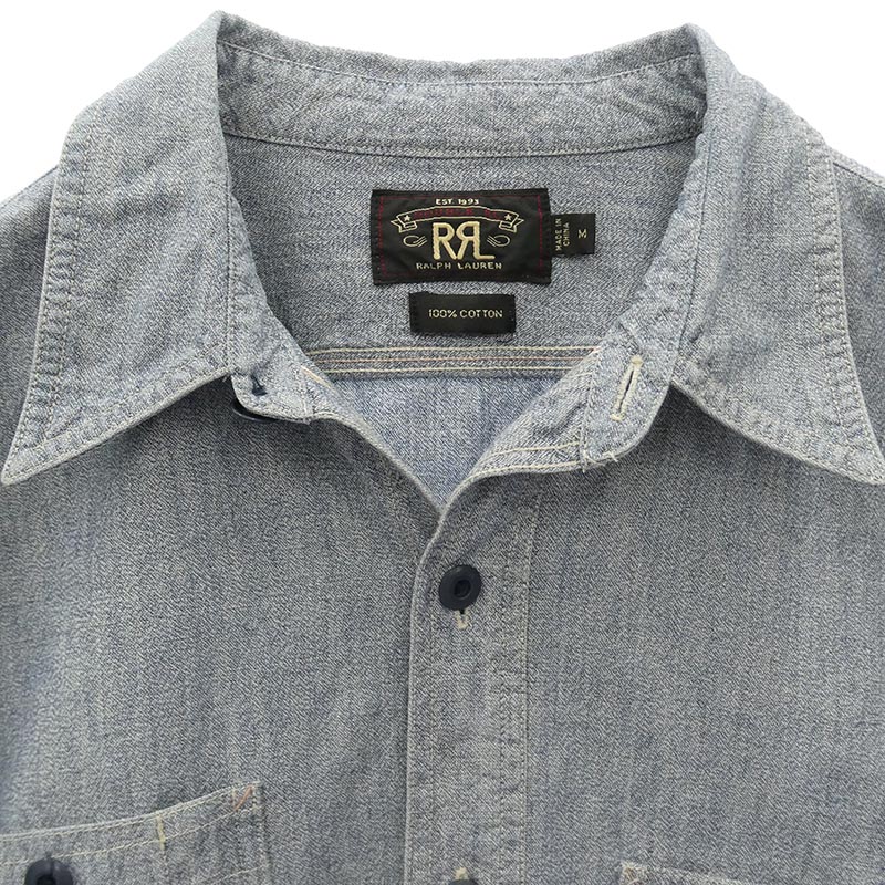 RRL シャンブレー レギュラーカラー 長袖 ワークシャツ 買取実績 画像
