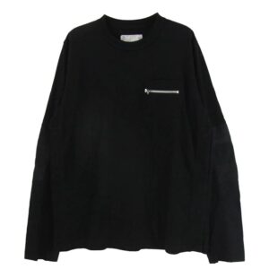 サカイ 21SS 21-02515M COTTON NYLON OXFORD LONG SLEEVE T-SHIRT ナイロンドッキング サイドスナップボタン ジップポケット 長袖 Tシャツ 買取実績 画像