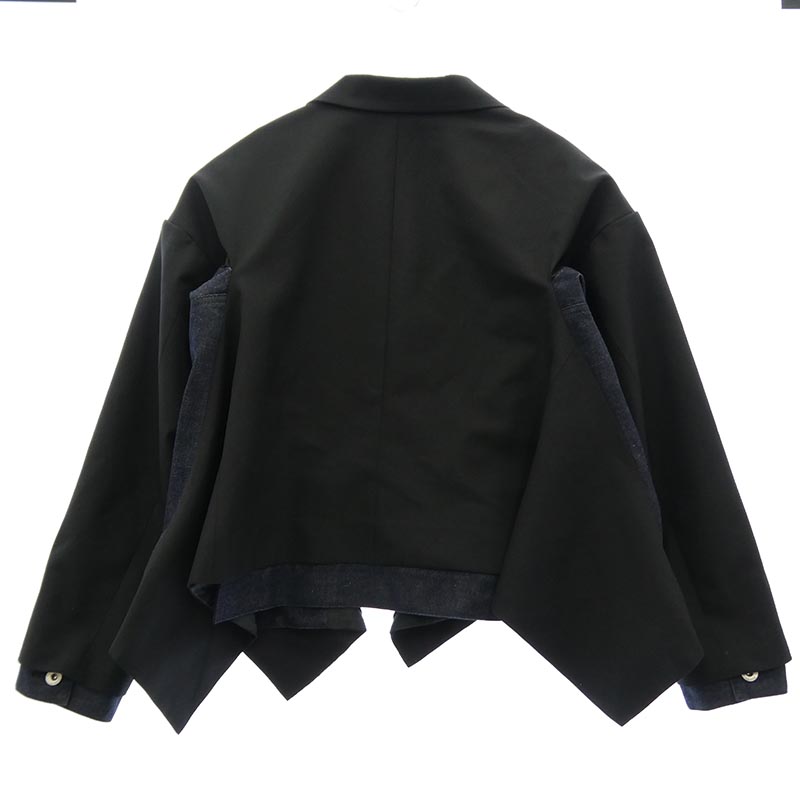 サカイ 26SS 26-08282 Suiting x Denim Jacket ドッキング テーラード デニムジャケット ショート ブルゾン 買取実績 画像