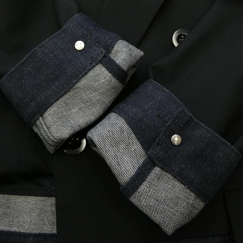 サカイ 26SS 26-08282 Suiting x Denim Jacket ドッキング テーラード デニムジャケット ショート ブルゾン 買取実績 画像