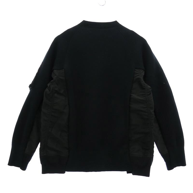 サカイ SCM-326 Sponge Sweat x Nylon Twill Pullover 再構築 MA-1ドッキング スポンジスウェット クルーネック トレーナー 買取実績 画像