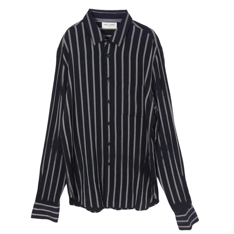 サンローラン 20AW 621595 Y1B23 ストライプ シルク 長袖 シャツ 買取実績