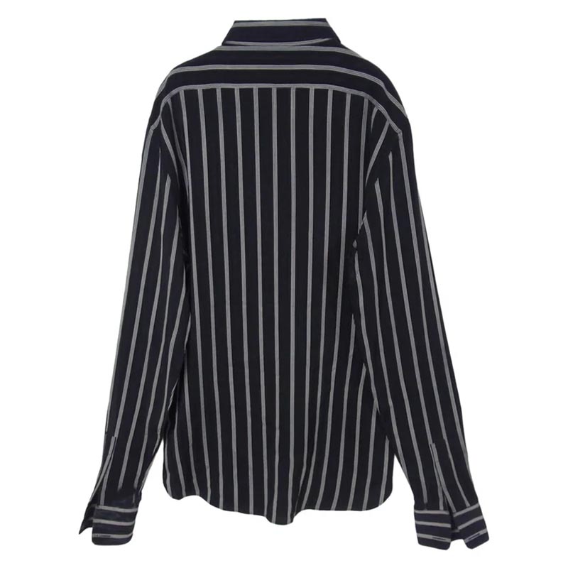 サンローラン 20AW 621595 Y1B23 ストライプ シルク 長袖 シャツ 買取実績 画像