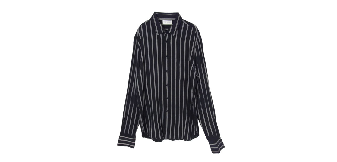 サンローラン 20AW 621595 Y1B23 ストライプ シルク 長袖 シャツ 買取実績
