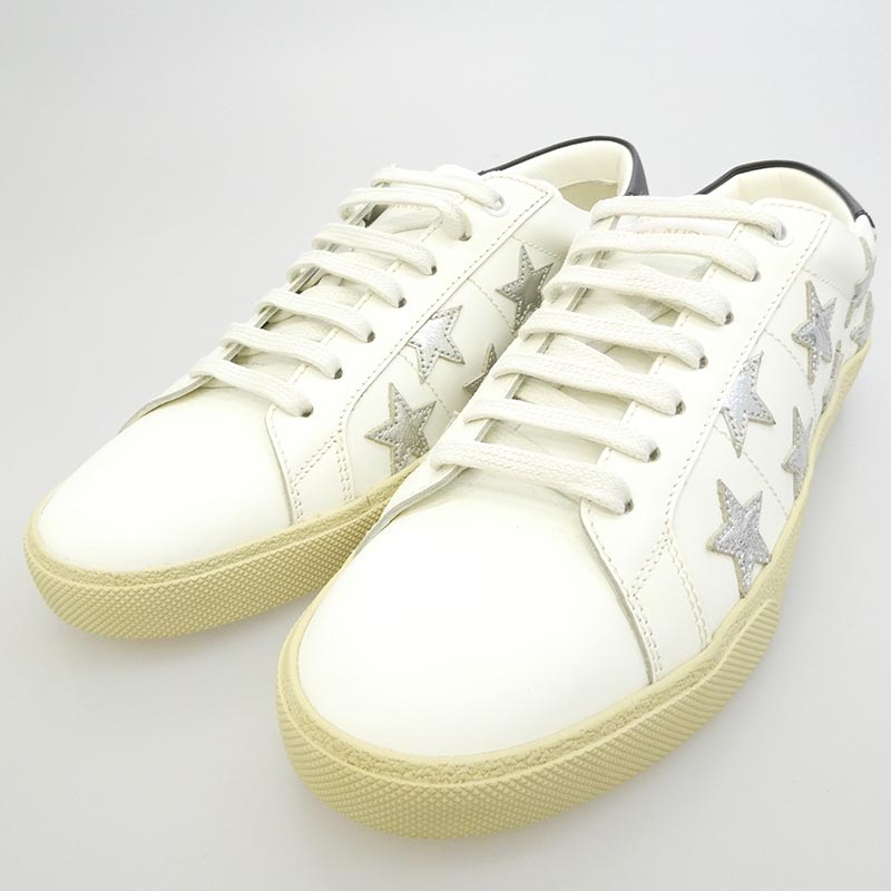 サンローラン 421572 Court Classic Star レザー スターデザイン 星柄 ローカット スニーカー 買取実績 画像