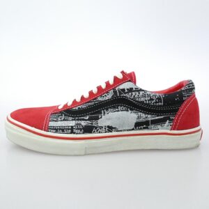 シュプリーム 04AW x VANS バンズ US SKATE OLD SKOOL FBI Print オールドスクール レッド ホワイト ローカット スニーカー 買取実績 画像