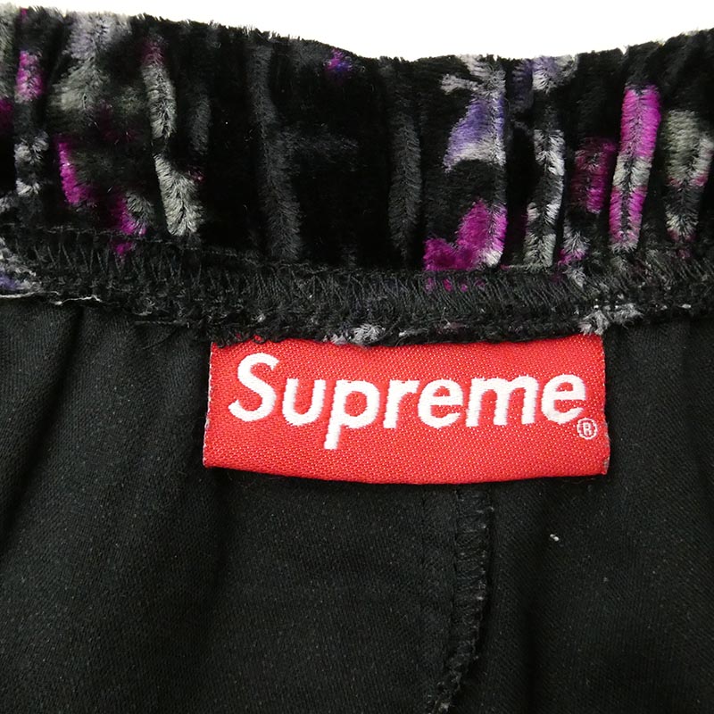 シュプリーム 19AW Floral Velour Shorts アーチロゴ ベロア ハーフパンツ ショーツ 買取実績 画像