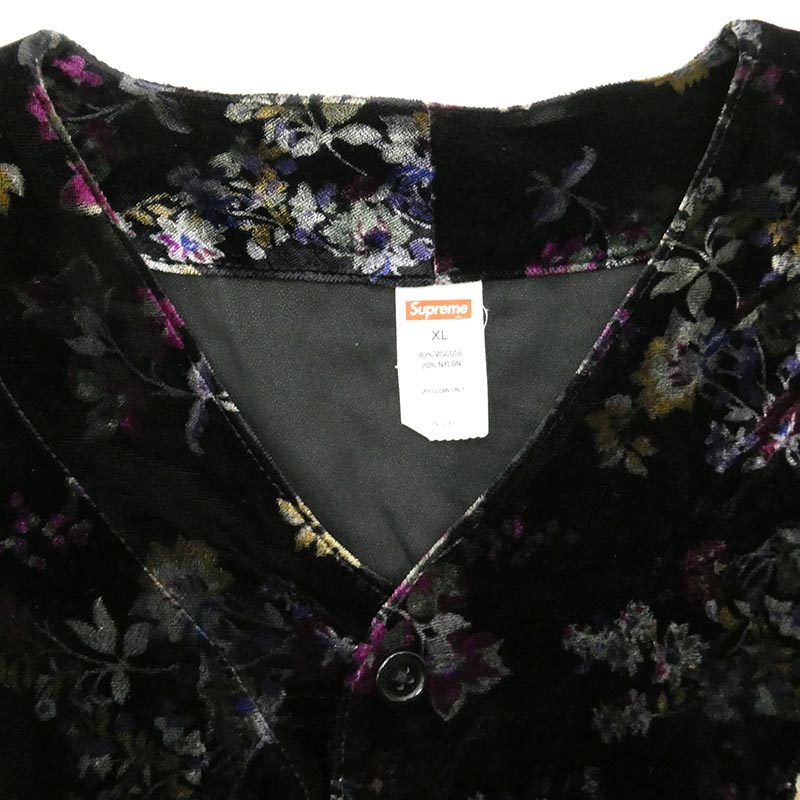 シュプリーム 19AW Floral Velour Baseball Jersey フローラル ベロアベースボール 半袖 シャツ 買取実績 画像