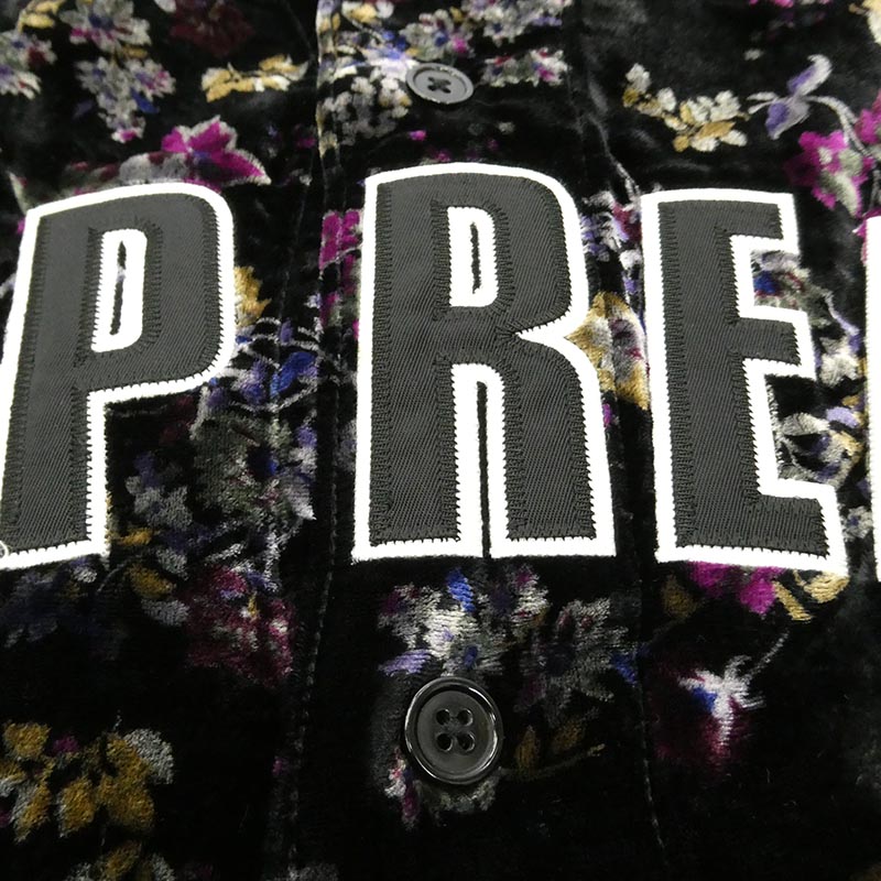 シュプリーム 19AW Floral Velour Baseball Jersey フローラル ベロアベースボール 半袖 シャツ 買取実績 画像