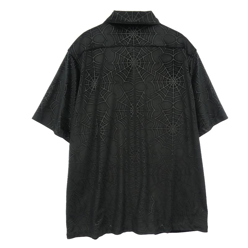 シュプリーム 21AW Spider Web Velvet S/S Shirt スパイダー ウェブ ベルベット ロゴ 半袖 シャツ 買取実績 画像