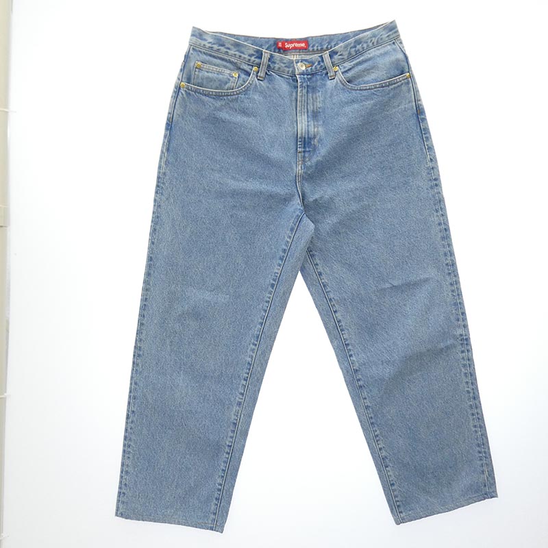 シュプリーム 22AW Baggy Jean Washed Blue ウォッシュド ブルー ウォッシュ加工 クラシックロゴ 刺繍 バギー デニム パンツ 買取実績 画像