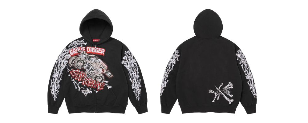 Supreme 2026SS Week16発売予定アイテムまとめ|ブランド古着買取専門店LIFEMonster Jam™ Grave Digger™ Bones Zip Up Hooded Sweatshirt 46,200円画像