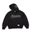 Supreme Satin Applique Hooded Sweatshirt FW24 Black 画像