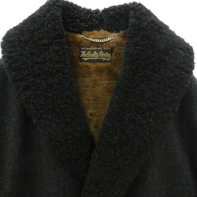 ワコマリア Ermenegildo Zegna エルメネジルドゼニア 17AW 17FW-WMO-CO14 × Ermenegildo Zegna エルメネジルドゼニア製 MOUTON COLLAR GANG COAT カシミヤ混 ムートンカラー ウール ギャングコート 買取実績 画像