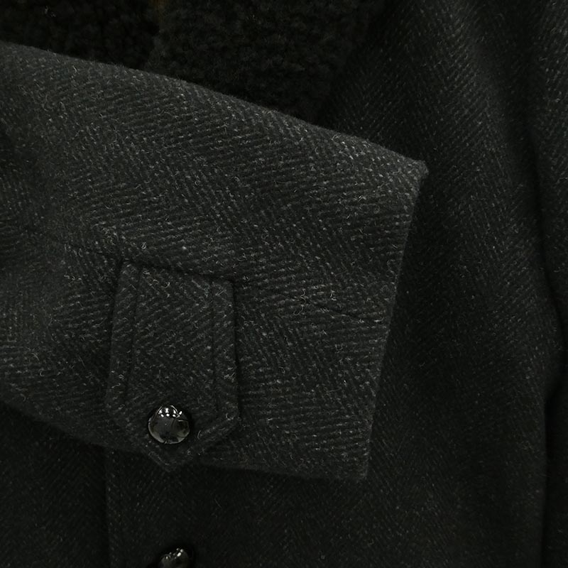 ワコマリア Ermenegildo Zegna エルメネジルドゼニア 17AW 17FW-WMO-CO14 × Ermenegildo Zegna エルメネジルドゼニア製 MOUTON COLLAR GANG COAT カシミヤ混 ムートンカラー ウール ギャングコート 買取実績 画像