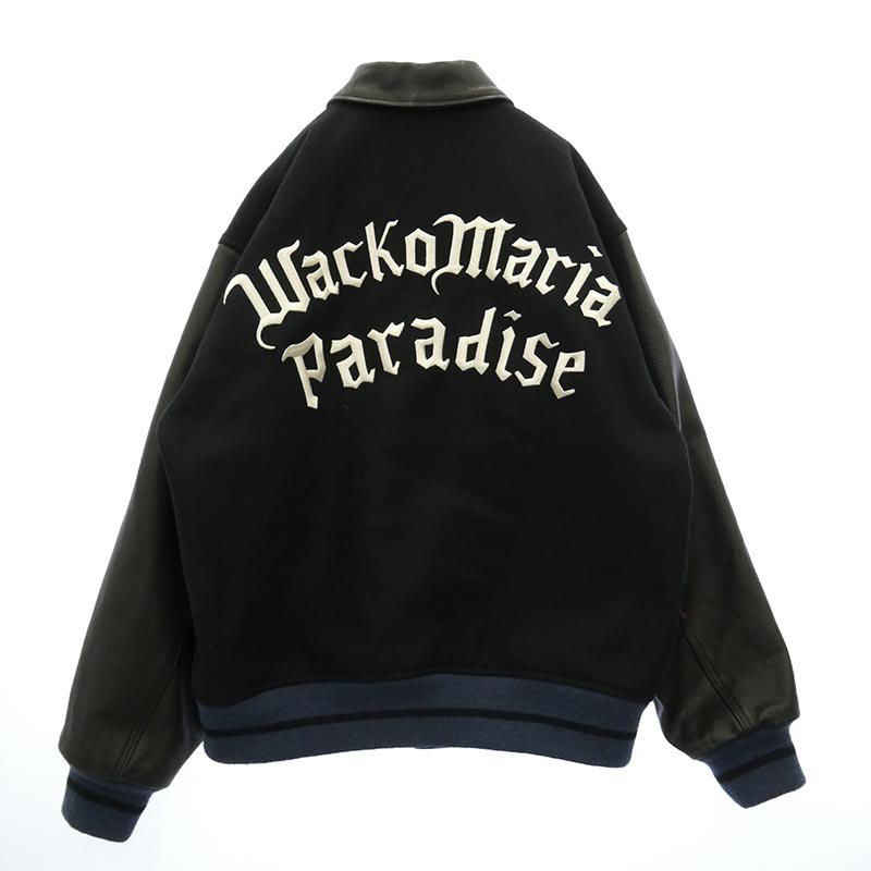 ワコマリア 26SS 26SS-WMO-BL05 LEATHER VARSITY JACKET ( TYPE-1 ) 袖レザー バーシティ ジャケット スタジャン 買取実績 画像