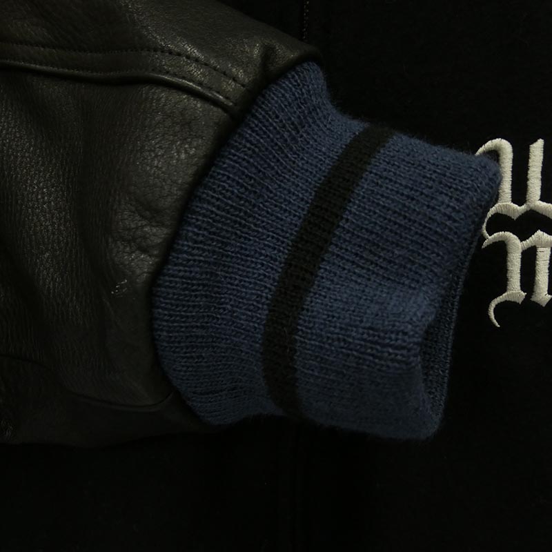 ワコマリア 26SS 26SS-WMO-BL05 LEATHER VARSITY JACKET ( TYPE-1 ) 袖レザー バーシティ ジャケット スタジャン 買取実績 画像