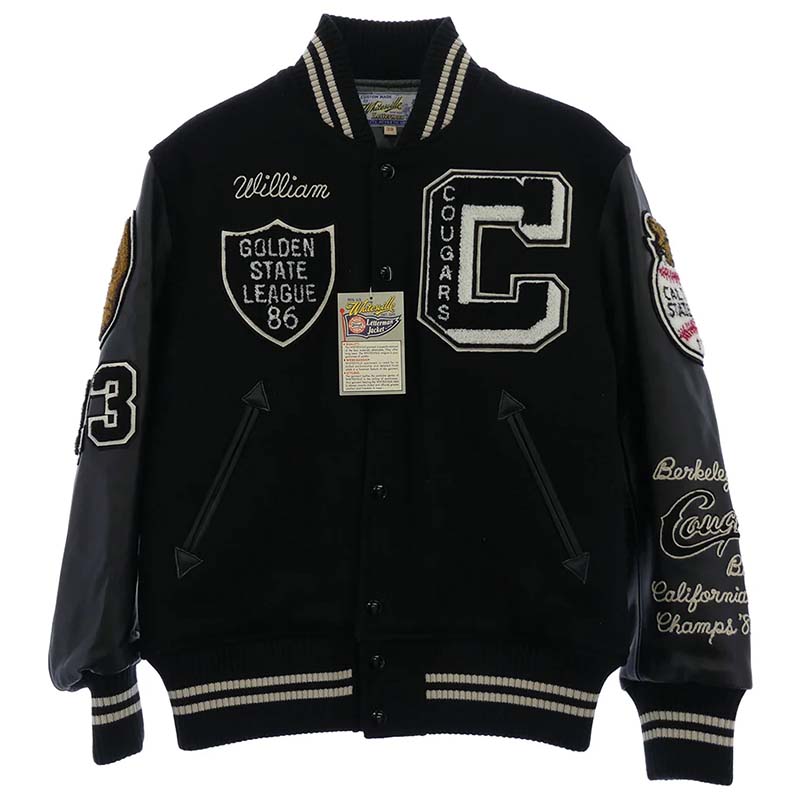 ホワイツビル WV15166 30oz WOOL MELTON AWARD JACKET COUGARS ブラック系 買取実績