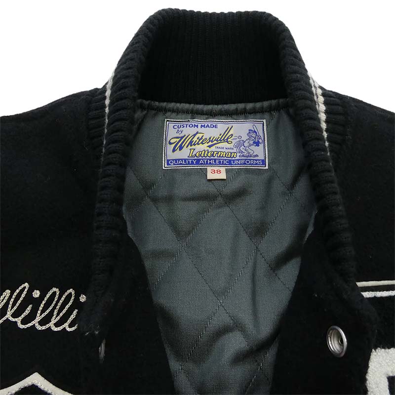 ホワイツビル WV15166 30oz WOOL MELTON AWARD JACKET COUGARS ブラック系 買取実績 画像