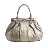 ザリアーニ Zagliani Metallic Python Puffy Bag 画像