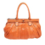 Zagliani Puffy Orange Python Leather Satchel 画像