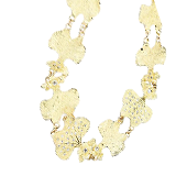 AKコレクション ダイヤモンド ネックレス K18YG リーフ ボタニカル マット 画像