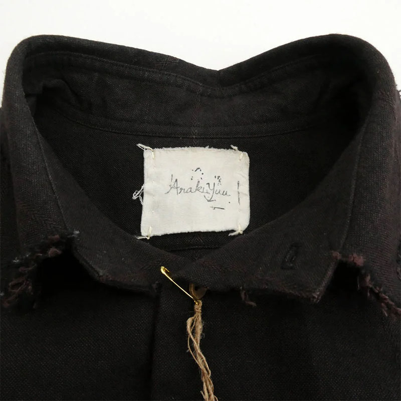 アラキユウ S06 NTKOWL RAW CUT POINTED COLLAR NARROW SHIRT IN SPECIAL FABRIC ダークブラウン系 買取実績 画像