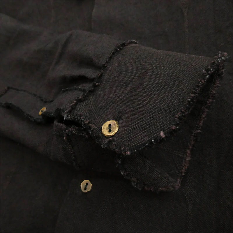 アラキユウ S06 NTKOWL RAW CUT POINTED COLLAR NARROW SHIRT IN SPECIAL FABRIC ダークブラウン系 買取実績 画像