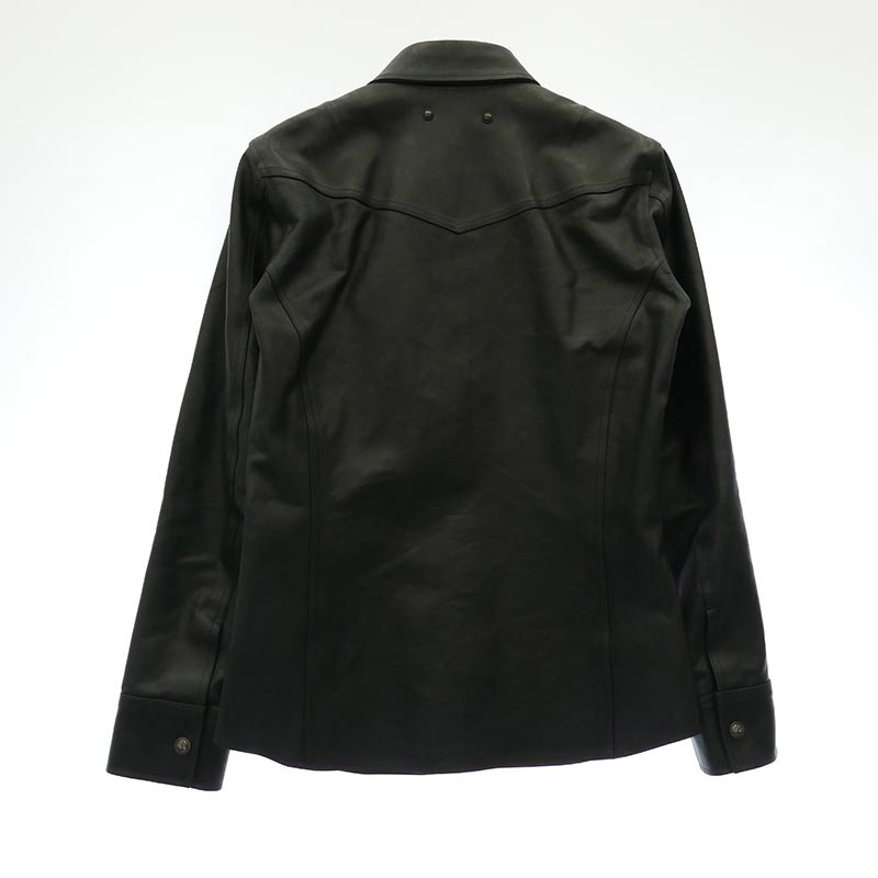 イサムカタヤマバックラッシュ 23SS T-254 THE LINE ザライン GUIDI CALF Leather Shirts シルバー925ボタン グイディ カーフレザー シャツ ジャケット 買取実績 画像