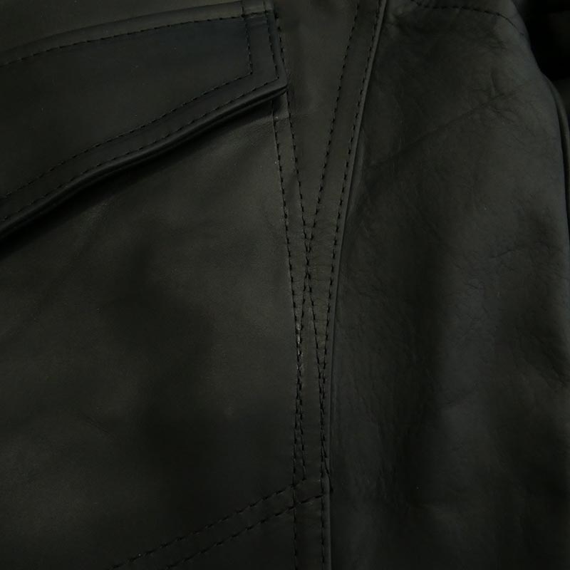 イサムカタヤマバックラッシュ 23SS T-254 THE LINE ザライン GUIDI CALF Leather Shirts シルバー925ボタン グイディ カーフレザー シャツ ジャケット 買取実績 画像