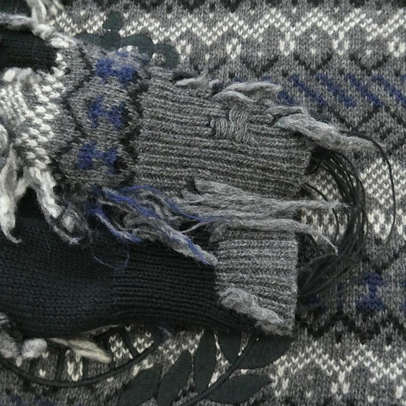 バレンシアガ 21AW 663872 ロゴ刺繍 デストロイ クルーネック ダメージニット 買取実績 画像