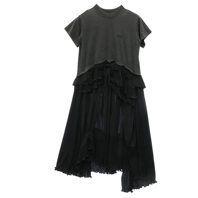 バレンシアガ 725106 TLO32 フリル プリーツ ドッキング 切り替え Tシャツ 半袖 ワンピース 買取実績