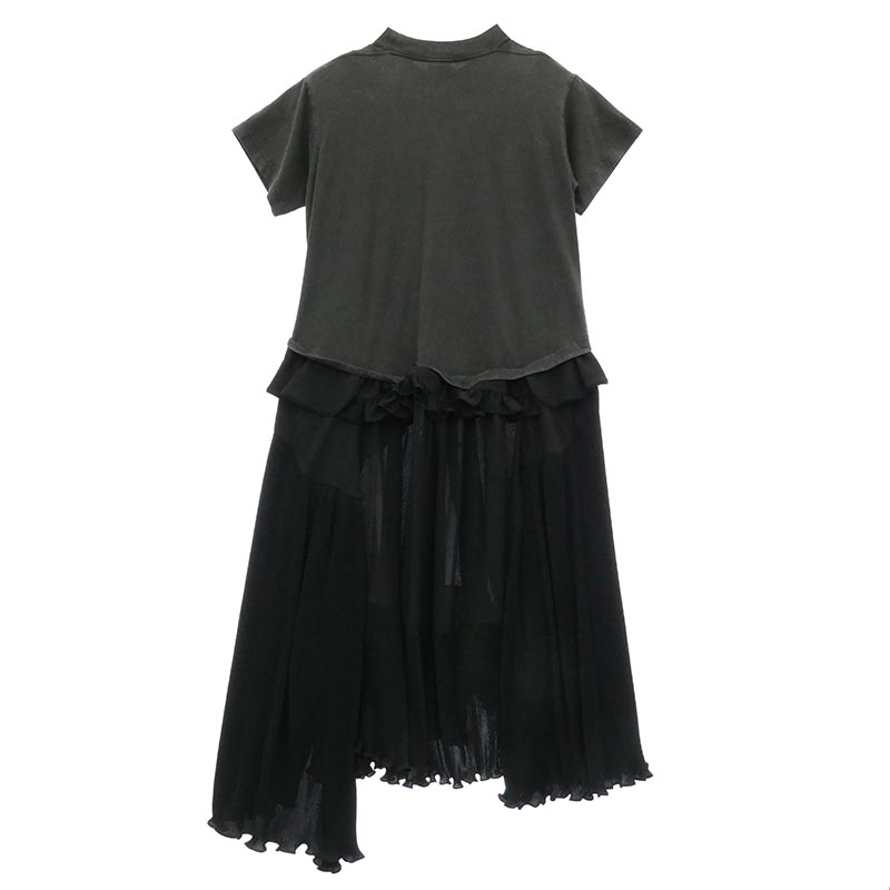 バレンシアガ 725106 TLO32 フリル プリーツ ドッキング 切り替え Tシャツ 半袖 ワンピース 買取実績 画像