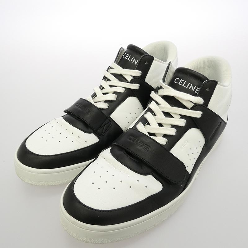 セリーヌ TRAINER CALFSKIN MID レザー ハイカット スニーカー 買取実績 画像