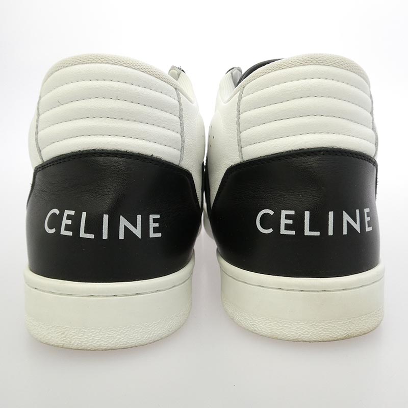 セリーヌ TRAINER CALFSKIN MID レザー ハイカット スニーカー 買取実績 画像