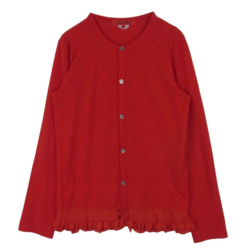 コムデギャルソン 14AW RN-T008 コムコム ポリエステル フリル クルーネック カットソー カーディガン 買取実績