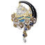 ダイヤ・サファイアブローチ K18/PT900 ペアシェイプダイヤ モンサンミッシェル 画像